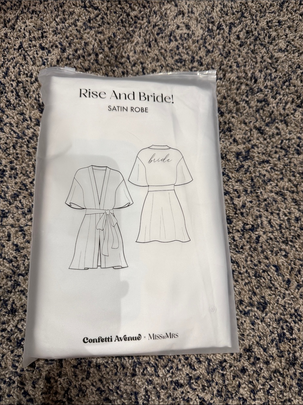 White Satin Kids Robe - "Rise And Bride"